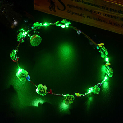 

Wedding Xmas Party Women Girls LED Light Up Flower Headband Hair Wreath Garland