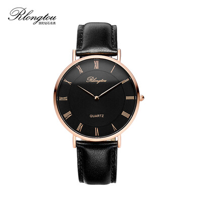 

RlongTou watch mens perfect series 112M-P-B rose gold Rome black face