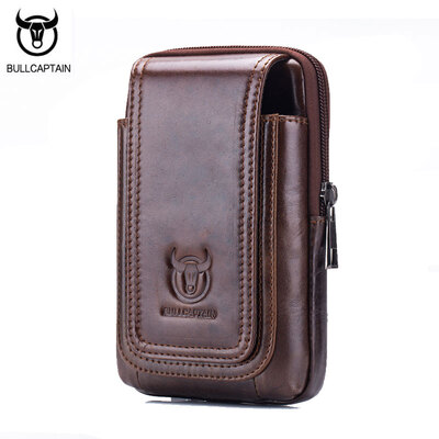 

BULL CAPTAIN 2018 MEN'S кожаный ремешок WAIST сумка военный Fanny molle маленький денежный телефон WAIST PACK bum pouch PURSE 007