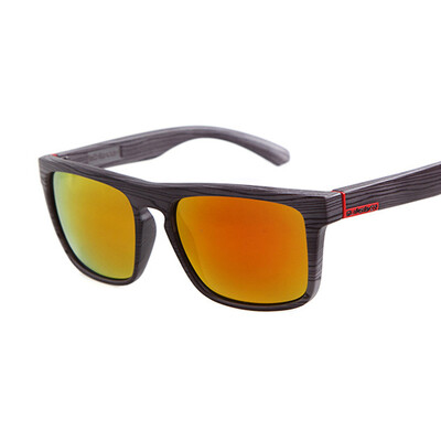 

FEIDU New QUIK Outdoor Sport Square Sunglasses Men Holbrook Imitated Wood Frame Sun Glasses For Men Driving Oculos Gafas De Sol