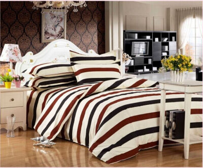 

Fashion Reactive Print 4 Pcs Bedding Sets Luxury Include Duvet Cover + Bed Sheet + Pillowcase