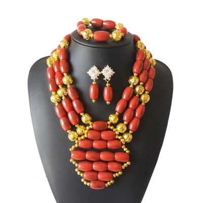 

Blue And White Nigerian Wedding Jewelry African Beads Jewelry Set Bridal Costume Crystal Beaded Necklace Women Party Accessories