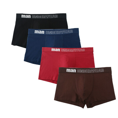 

4Pcs Lot Men Underwear Boxers Cotton Print Black White Gray Men Boxer Underwear Sexy Comfort Men Shorts Panties