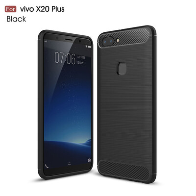 

Goowiiz Phone Case For Vivo X20X20 Plus Fashion Slim Carbon Fiber TPU Soft Silicone Prevent falling
