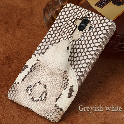 

Genuine Leather Phone Case For HUAWEI Mate 9 Case Snake Head Rear cover For P10 P20 Pro Back Cover