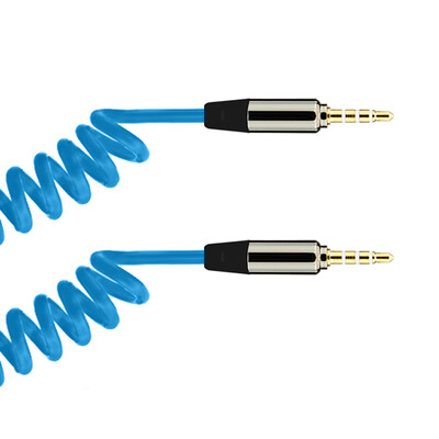 

Sanba SANBAO YB-08 audio cable with 35mm spring telescopic audio line male to public aux car audio connection aux line blue