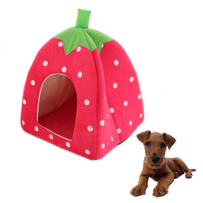 

MyMei Pet Nest Dog Bed Cat Bed Foldable Strawberry Cute