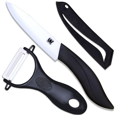 

4 inch utility knife + peeler two-piece set ceramic knives ABS+TPR handle XYJ brand kitchen knives hot sale