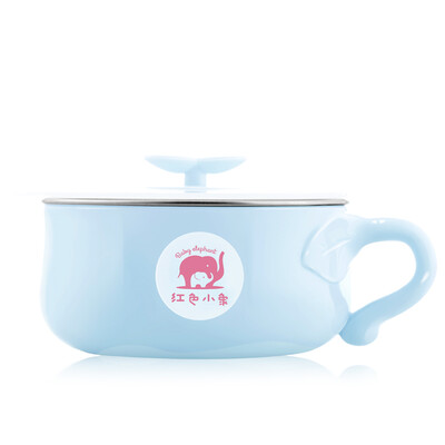 

Red Elephant Baby Salad Bowl Baby Tableware Stainless Steel Food Bowl - Blue