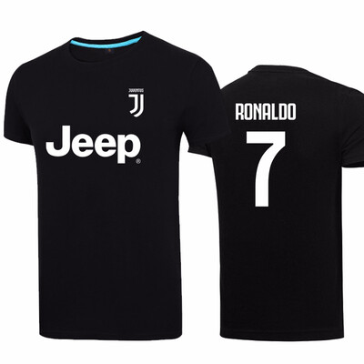 

2018 C Ronaldo Jerseys T Shirt Footballs Juventus Logo Mens Cotton T Shirt Tee Camiseta Masculina Soccer Jersey Football Shirt
