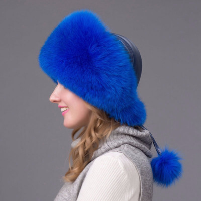 

2018 winter womens fox fur hat real hat wool hat fox raccoon fur hat female autumn&winter Russian outdoor hat discount