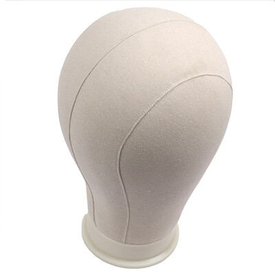 

Dream Like 21"-25" Canvas Block Head Wig Display Canvas Mannequin Head White Color