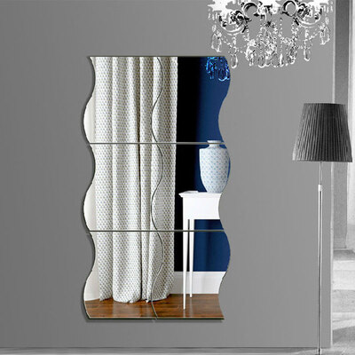 

Merlot full body mirror mirror combination mirror fitting mirror dormitory dormitory paste mirror dance mirror decorative mirror wall hanging wardrobe bathroom mirror 2020cm 6 pieces