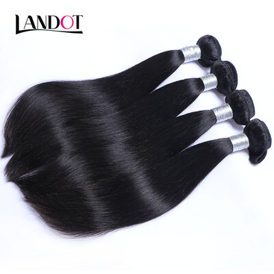 

8A Brazilian Virgin Hair Straight Natural Black Color 100 Human Hair Weaves 4 Bundles Lot Brazilian Remy Hair Extensions Can Dye