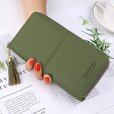 

2018 New Style Simple Casual Lady Wallet Purse Two Fold Long Zipper Horizontal Handbag