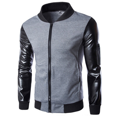 

Zogaa Mens Jacket Spell Leather Sleeve