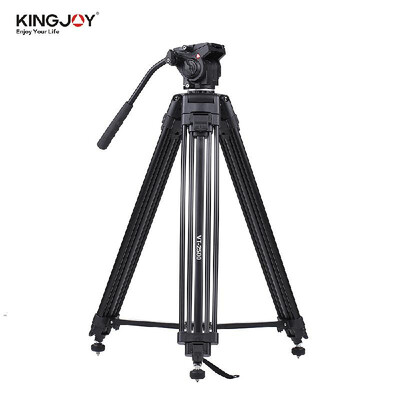 

Kingjoy VT 2500 152cm 5ft Camera Camcorder Tripod with 360° Fluid Damping Head Stable Middle Support Nail Foot Mg Al Alloy Max