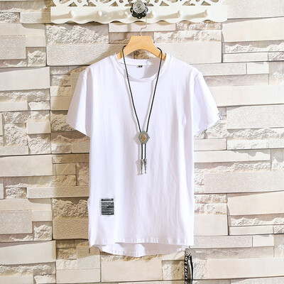 

JCCHENFS 2018 Fashion Brand Clothing Mens T-Shirt Summer Short Sleeve Top Solid Color Ribbon Decoration Casual T Shirt For Men