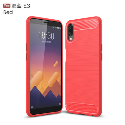 

Goowiiz Phone Case For Meizu Meilan E35s Fashion Slim Carbon Fiber TPU Soft Silicone Prevent falling