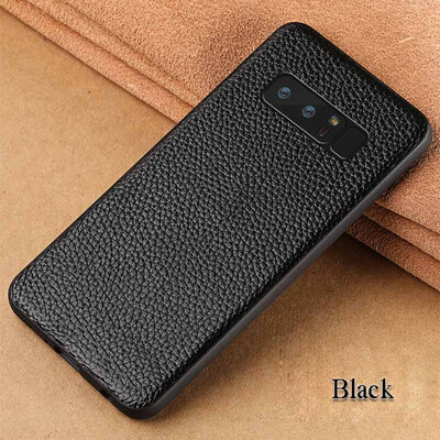 

Genuine Leather Phone Case For Samsung Note 8 Case Litchi Texture Back Cover For S7 S8 Plus Case