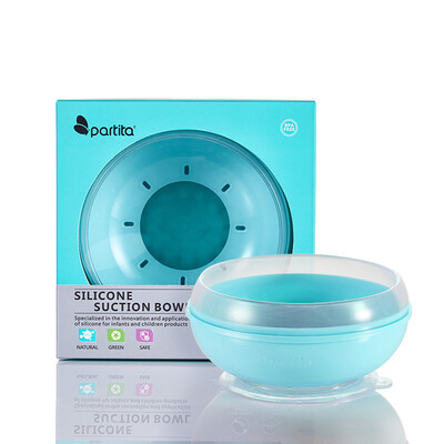 

Variations partita childrens silicone sucker bowl baby training bowl baby cutlery non-slip food bowl 450ml jade green Canadian brand