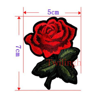 

1 Pcs Big 3D Patches Sew-on Flower Patch Embroidery Sequin Motif Red Rose Applique Garment Women DIY Clothes Sticker Wedding