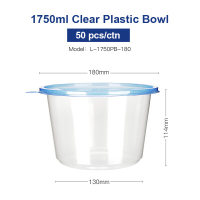 

OTOR Salad Bowl with Lid Take Away Clear Plastic Food Container Lunch Box for Fast Food Bento Microwaveable 120mm180mm 50pcs