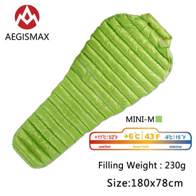 

AEGISMAX Ultralight Sleeping Bag MINI-MINI Long Series Goose Down Mummy Outdoor Camping Lengthened Adult Nylon Spring Lazy bag