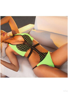 

2018 Front Zipper Backless Cut Out Low Waist Women One Piece Swimsuit