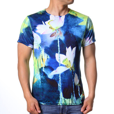 

Mens Summer Flowers Printed Short Sleeves T-Shirts