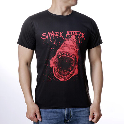 

Mens Shark Printing O-Neck Short Sleeve T-Shirts