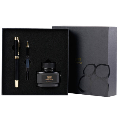 

TRUECOLOR pen ink pen F tip metal pen gift pen business gift set calligraphy word with ink dark tip EFP1296