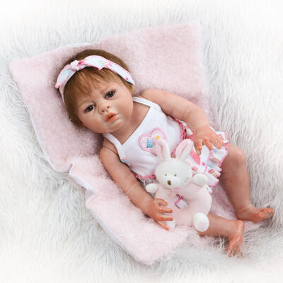 

Baby Reborn 55cm Realistic Reborn bebes de silicone Lifelike baby reborn silicone inteiro menina Baby Doll for girls