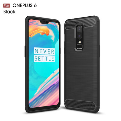 

Goowiiz Phone Case For OnePlus 6 Fashion Slim Carbon Fiber TPU Soft Silicone Prevent falling
