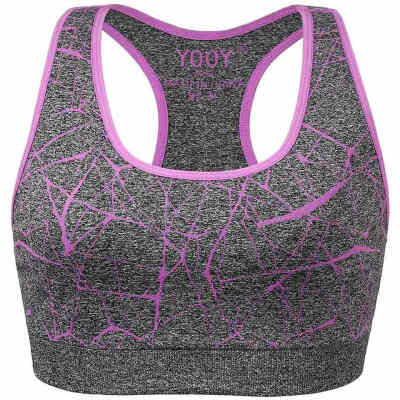 

YOOY New Women Shockproof Sports Bra Stretch Push Up Padded Fitness Vest Breathable Seamless Underwear Yoga Running Tops