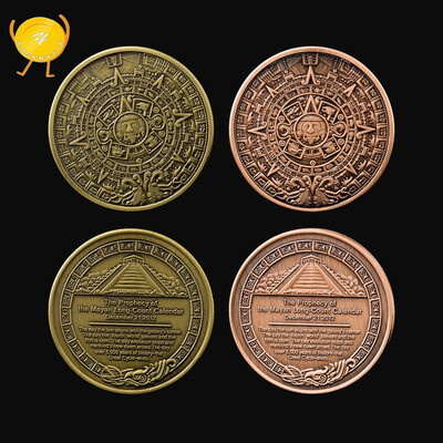 

40MM Maya Aztec Souvenir Coin medal Mexico Coins Maya Calendar Bronze Coin