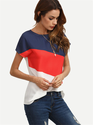 

Fashion splice womens blouse