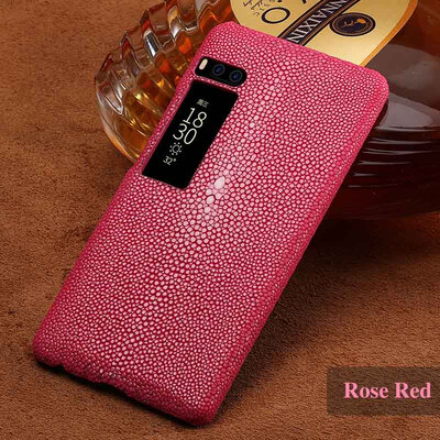 

Genuine Leather Phone Case For Meizu Pro 7 Case Natural Pearl Fish Skin Back Cover For M5 M6 Note Case