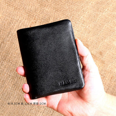 

Мужская винтажная 100% натуральная кожа Bifold Wallet Money Card Holder Clutch Purse