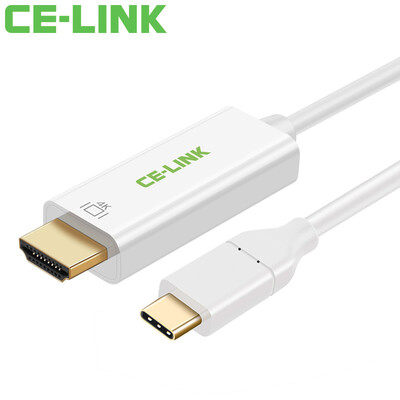 

CE-LINK Type-C to HDMI conversion line Apple computer Android mobile phone notebook TV projector 4K HD transmission line white 3 meters 4420