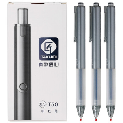 

TRUECOLOR 05mm black press gel pen pen pen office pen warhead fashion ingenuity series 12 box T50