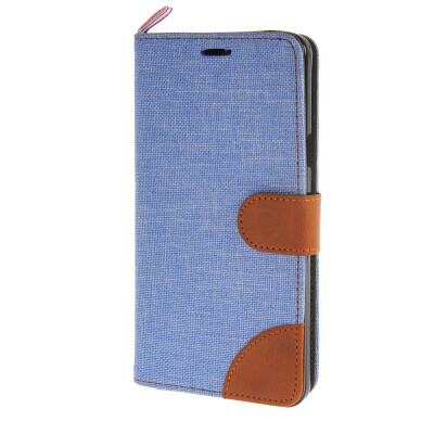 

MOONCASE Samsung Galaxy Note 5 Case Denim Leather Card Slot Flip Wallet Bracket Back Case Cover Blue