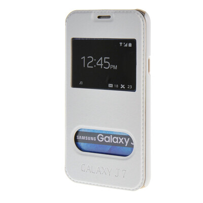 

MOONCASE Samsung Galaxy J7 чехол для View Leather Flip Pouch Bracket Back Cover White
