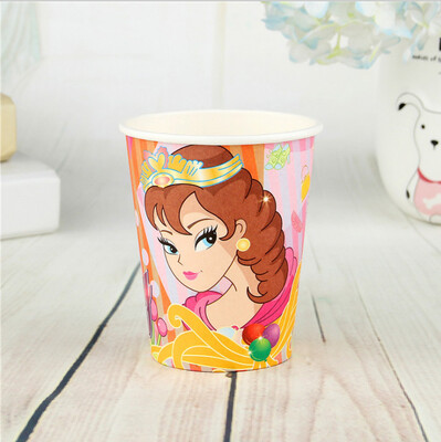 

FANLUS Creative Princess Friendship Birthday Party Paper Cups Disposable Tableware 6pcs Multi Color Party Supplies