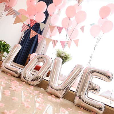 

Jiamo wedding balloon set large silver LOVE aluminum film balloon combination gift 18 inch silver love rain wire pump dispensing