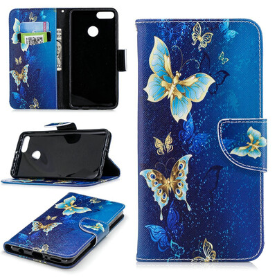 

BEFOSPEY Painting PU LeatherSoft TPU Card Slot Stand Wallet Case For Huawei Y92018593