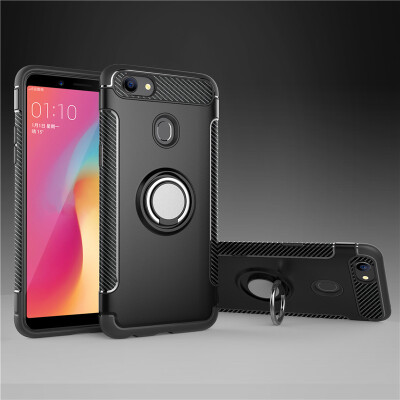 

OPPO A59A73A79A83 Armor Car Magnetic Suction Ring Bracket Silicon TPU Hard PC Phone Case