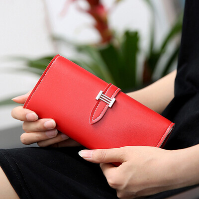 

Womens Long Wallet Female Portable PU Leather Multi-card Bit Purse