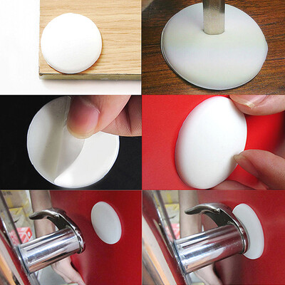 

2x Round Wall Protector Self Adhesive Door Handle Bumper Guard Stopper Rubber TS