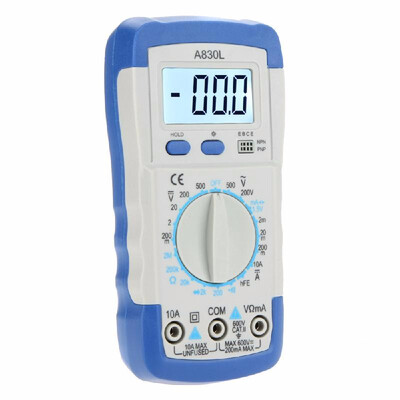 

Current Meter A830L Pocket-size DMM Digital Multimeter Ammeter Voltmeter Ohmmeter HFE Tester WLCD Backlight Voltage Current Testi